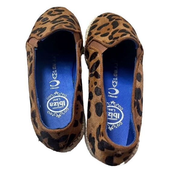 NEW J Campbell leopard calf hair espadrilles flat loafers size 7 - Picture 2 of 7
